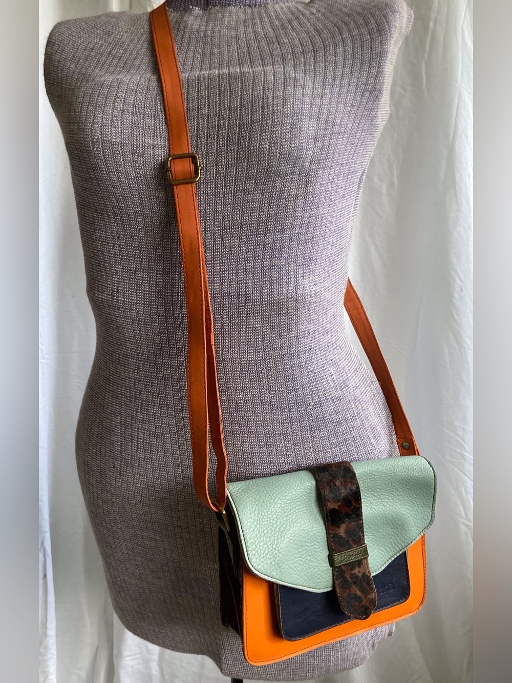 Soruka Grace Reversible Loop Crossbody ~One-of-a-Kind, Unique Recycled Leather
